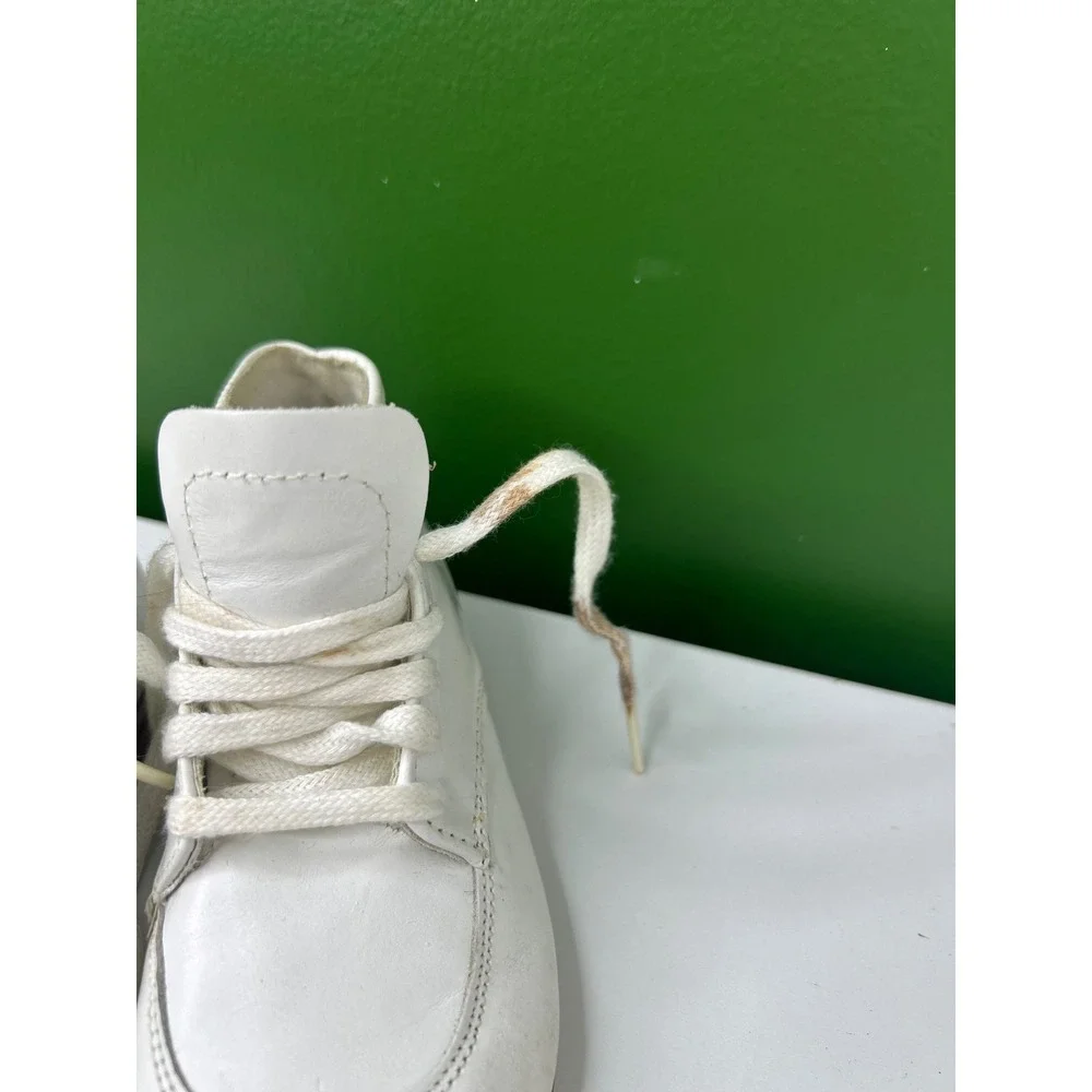 Kinney Kids Vintage White Leather Toddler High Top Walking Shoes 80 40121 USA
